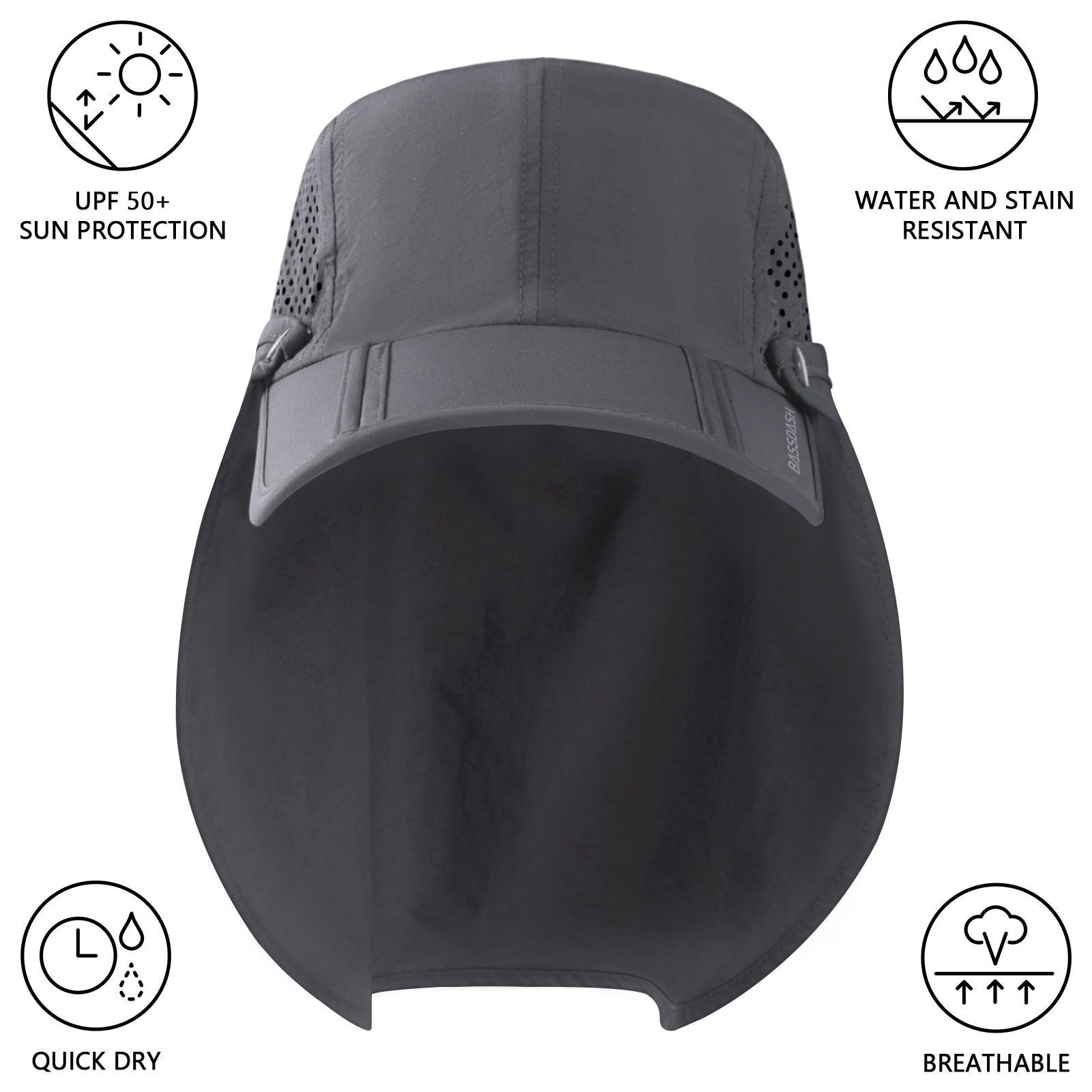 Bassdash Foldable UPF 50+ Fishing Hats with Removable Neck Flap FH12 - Bassdash