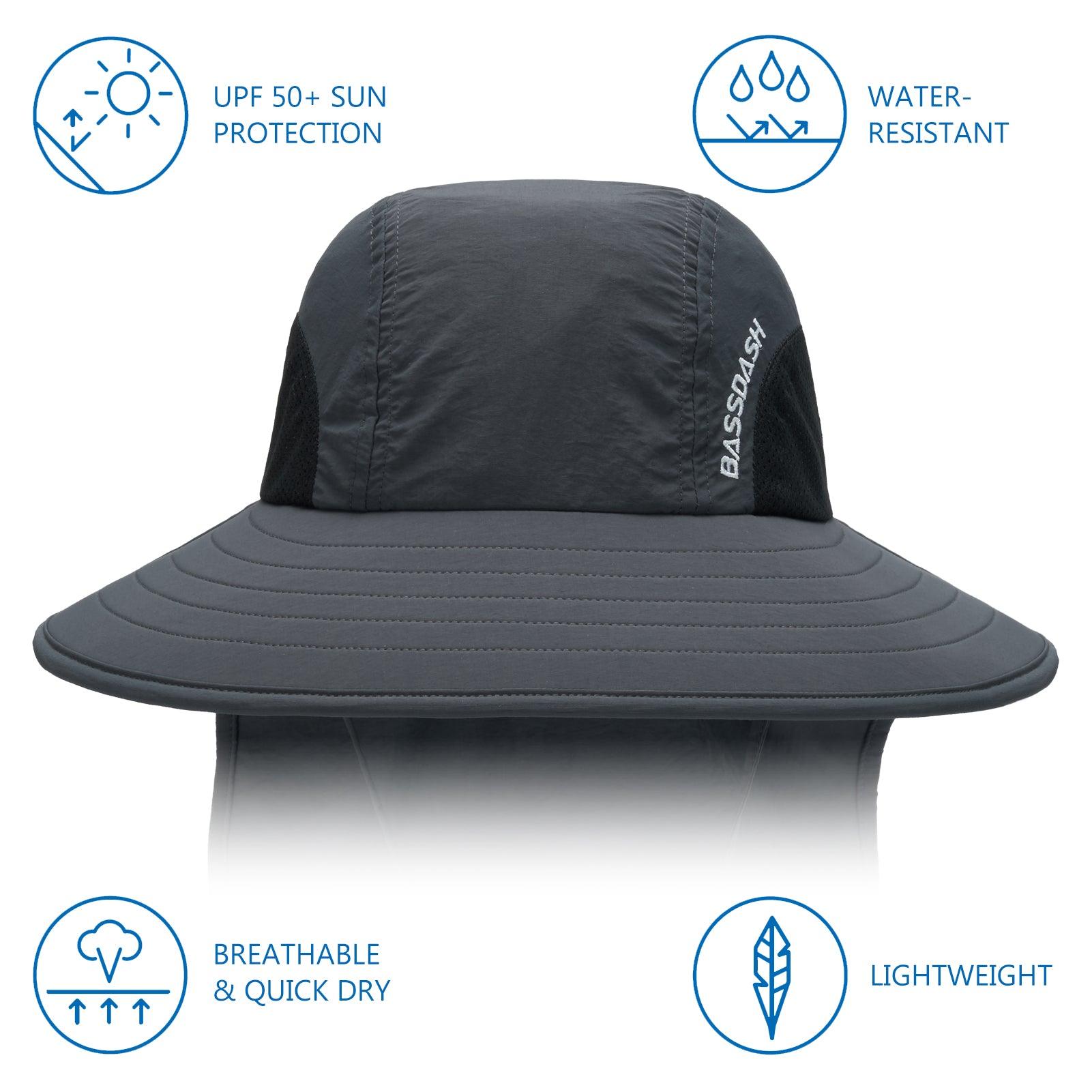Unisex UPF 50+ Water Resistant Sun Hat with Neck Flap FH06 - Bassdash