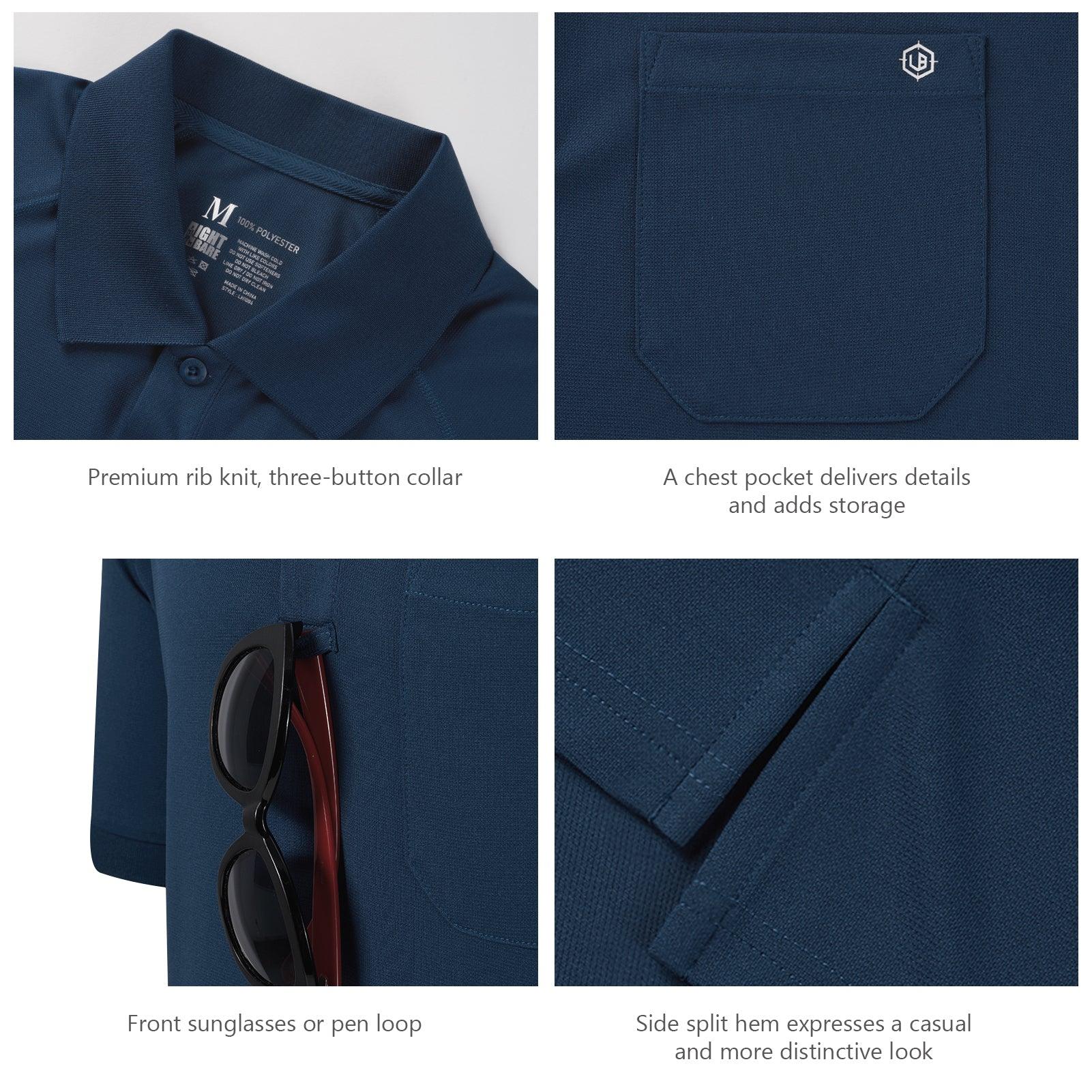 Men's Short Sleeve Polo Shirts UPF 50 LB06M - Bassdash