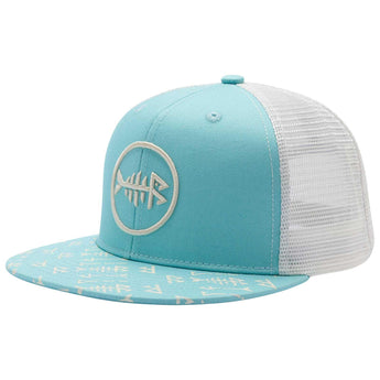 Unisex Flat Brim Trucker Cap - Turquoise1 - Bassdash