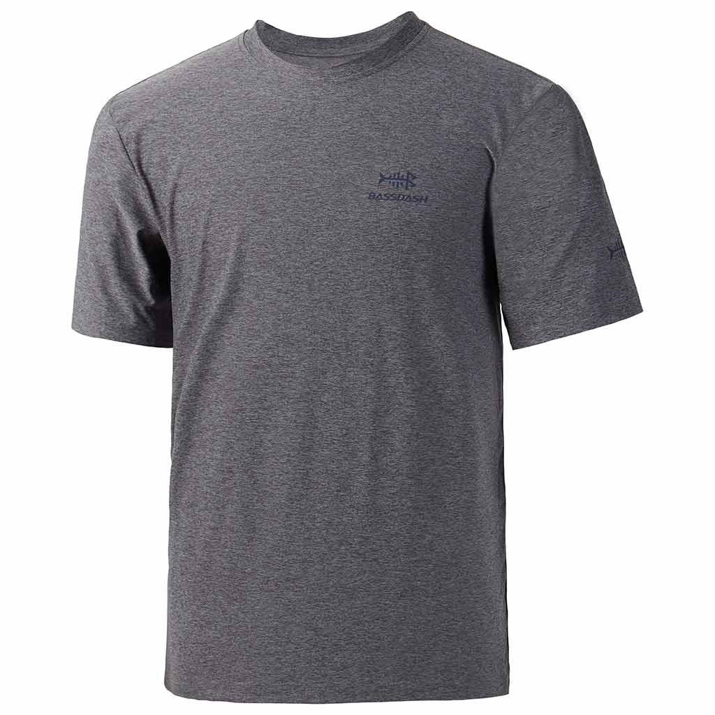 Bassdash Men’s UPF 50+ Performance Fishing T-Shirt Quick Dry Short Sleeve Active Shirt White/Blue Logo / M