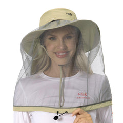 UPF 50+ Mosquito Sun Hat with Neck Flap - Bassdash