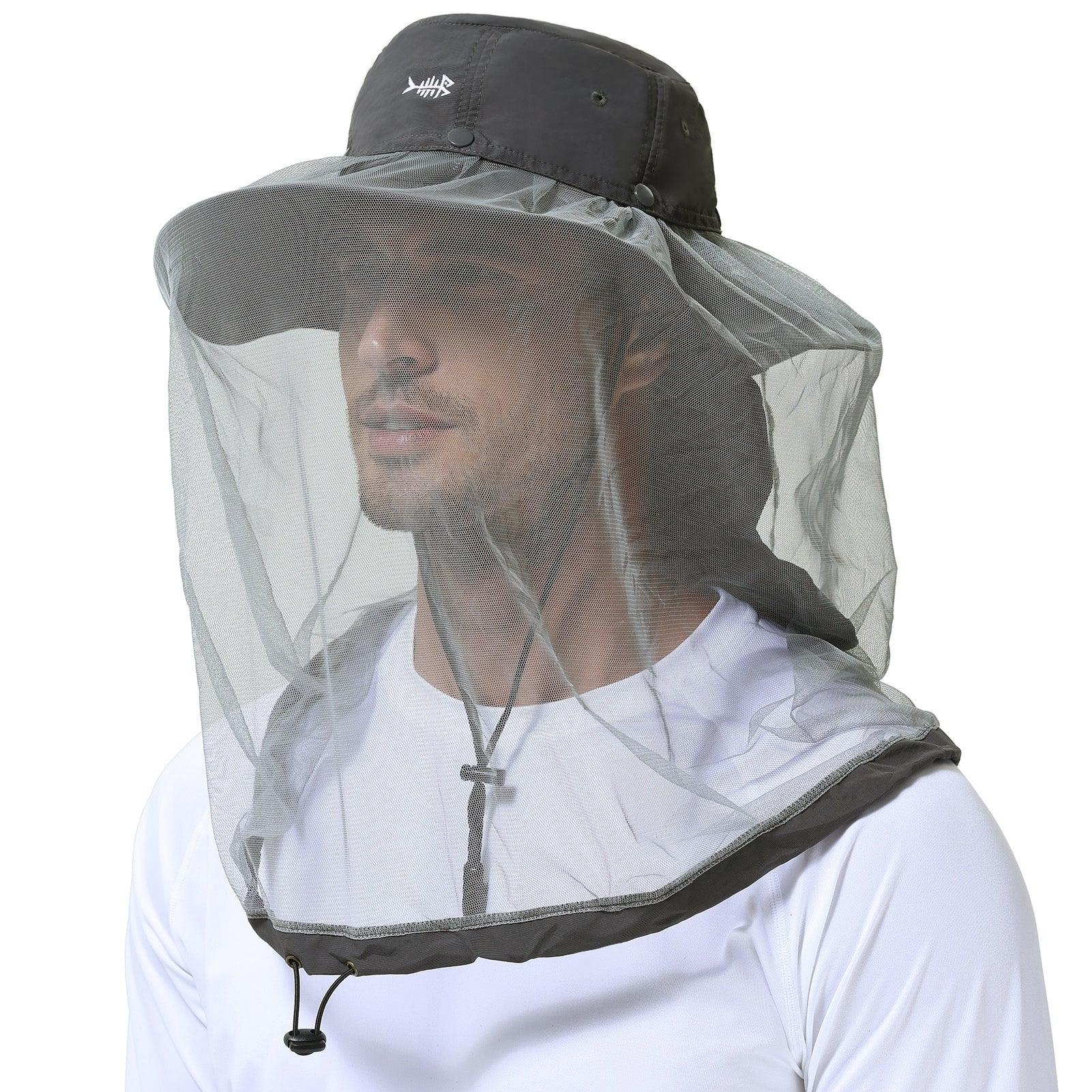 BASSDASH UPF 50+ Mosquito Sun Hat with Hidden Head Net and Neck Flap for  Men Women Outdoor Fishing Hiking Camping