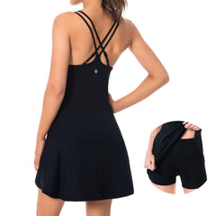 Women's UPF 50+ Tennis Dress with shorts LB06W - Bassdash
