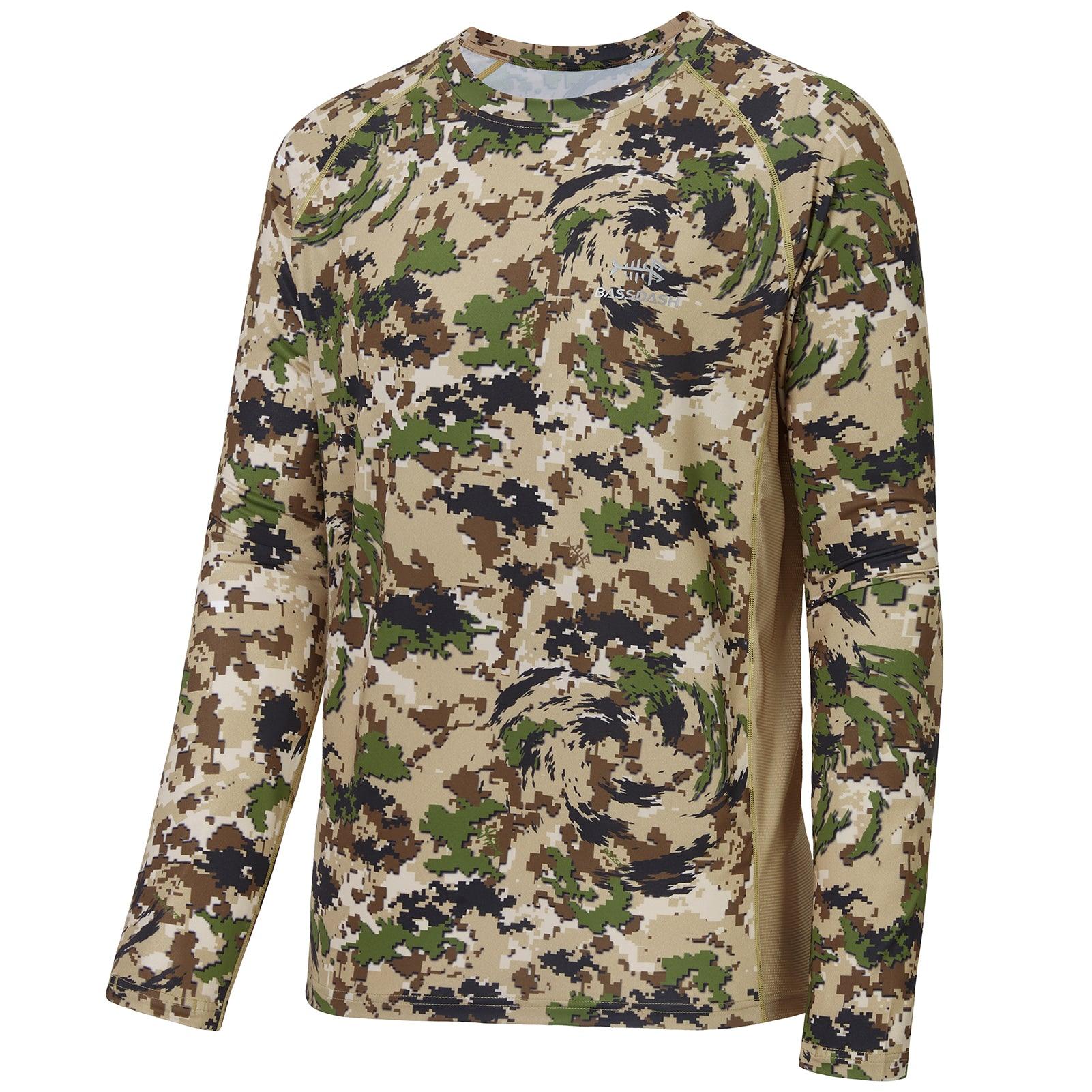 Men's UPF 50+ Camo Long Sleeve Hunting Shirt FS13M, Tree Trunk / L