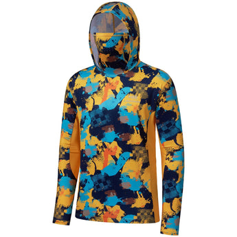 Men's UPF 50+ Camo Fishing Hoodie Shirts with Face Cover FS25M - Bassdash