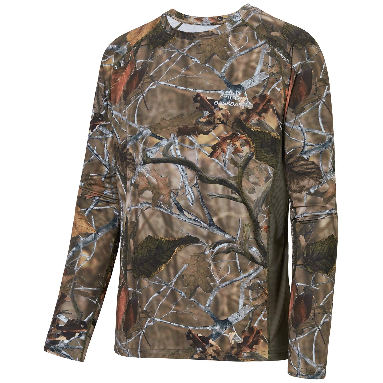 Men's UPF 50 + Camo Long Sleeve Hunting Shirt | Bassdash Hunting Green Leaf / M