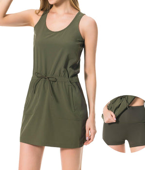 Women's UPF 50+ Tank Dress with Drawstring Waist LB08W - Bassdash