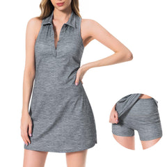 Women's UPF 50+ Polo Tennis Dress LB07W - Bassdash