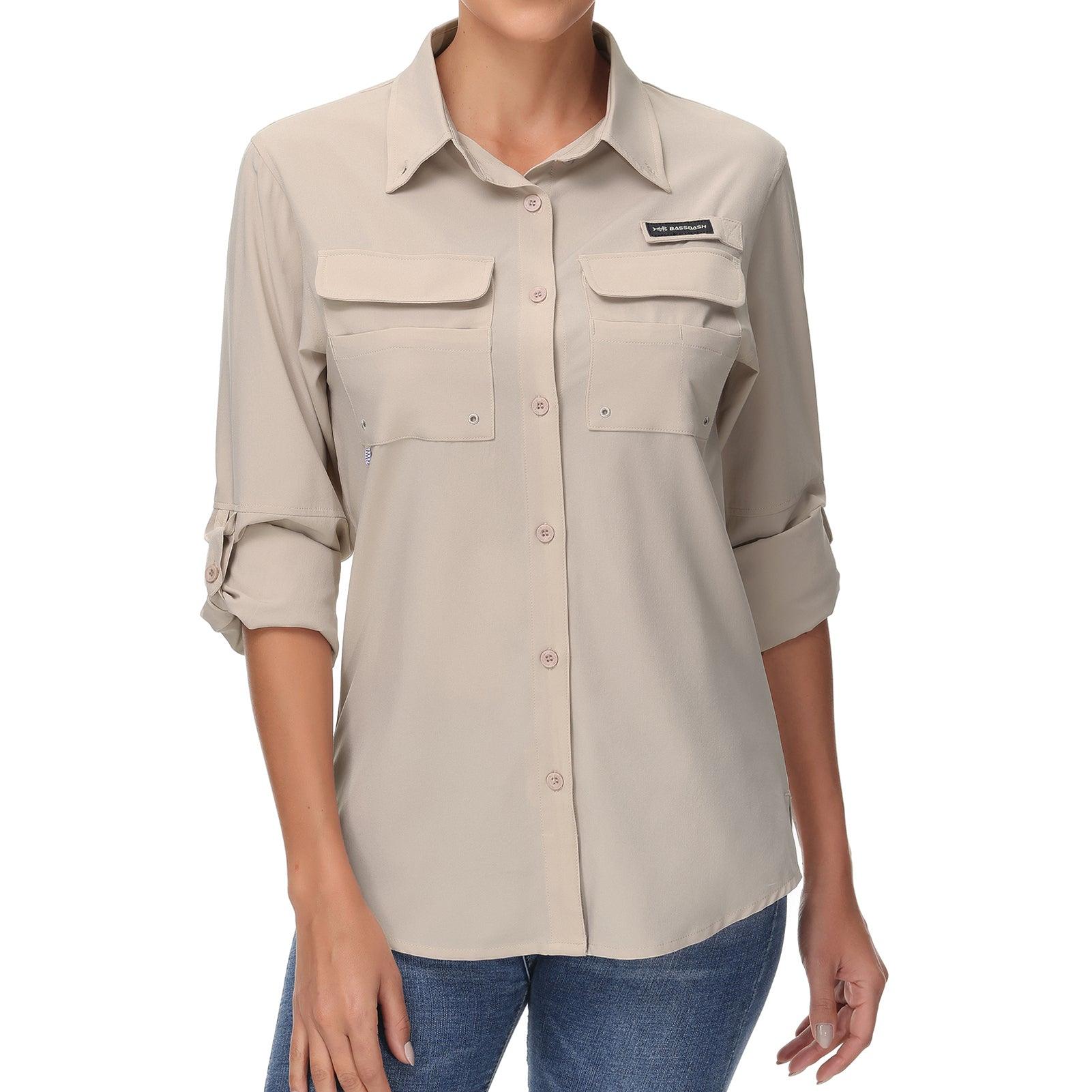 Sun Protection Shirts for Women Button Down | Bassdash Outdoor White / 2X-Large