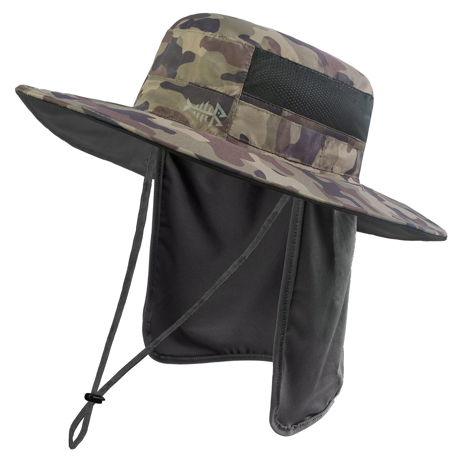 Camouflage Mesh Bucket Hats with Vented Neck Cover - Stylish Sun Protection for Outdoor Adventures