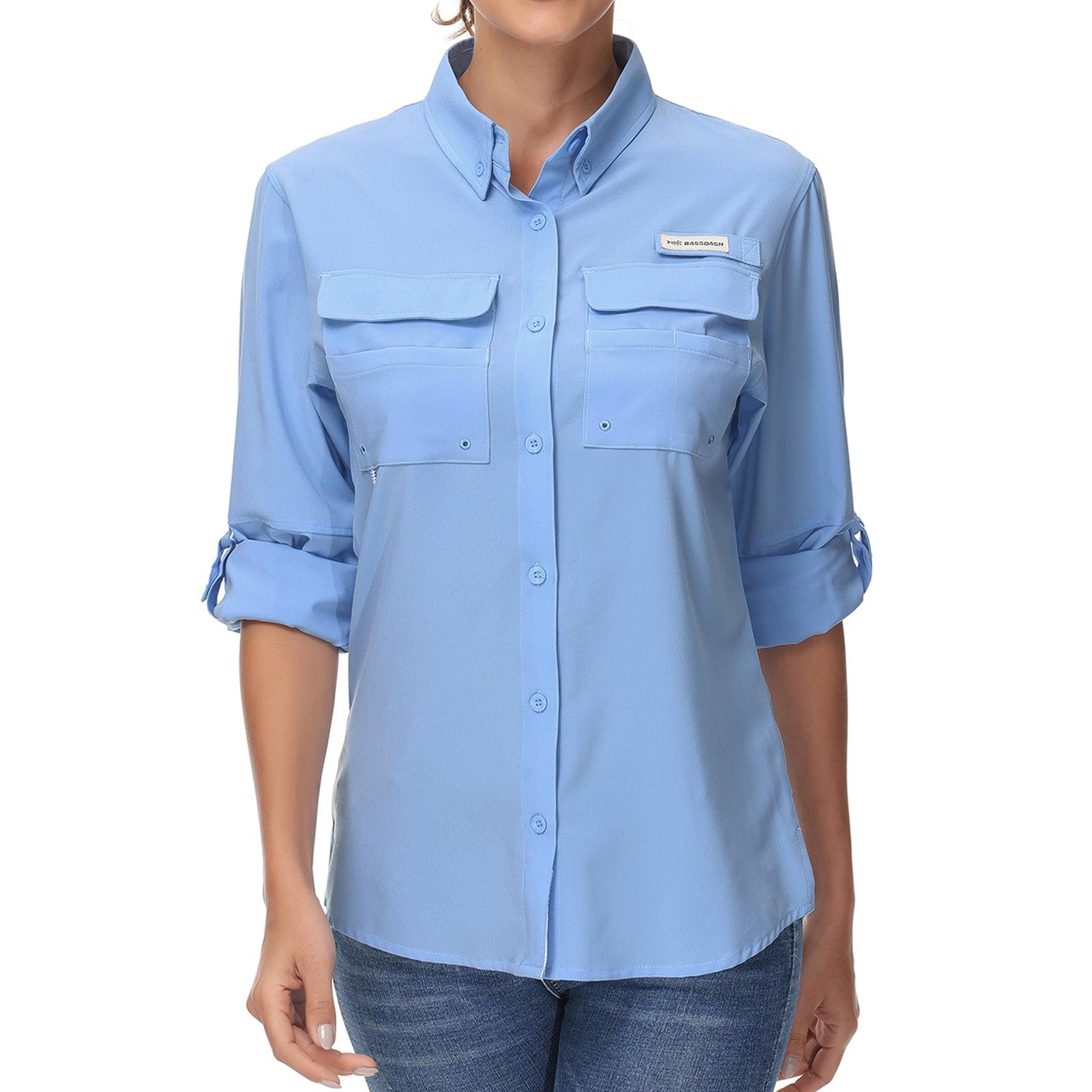 Women's UPF 50+ Long Sleeve Button Down Shirt FS21W - Bassdash