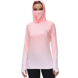 Women's UPF 50+ Fishing Hoodies with Face Mask Thumb Holes FS23W