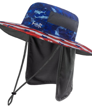 Unisex UPF 50+ Wide Brim Bucket Hat with Detachable Neck Flap FH02 - Bassdash