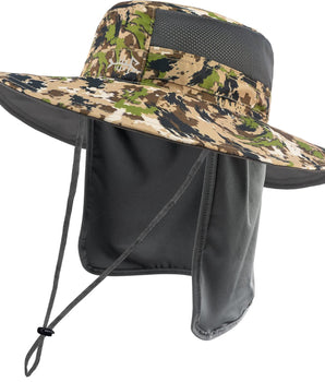 Unisex UPF 50+ Wide Brim Bucket Hat with Detachable Neck Flap FH02 - Bassdash