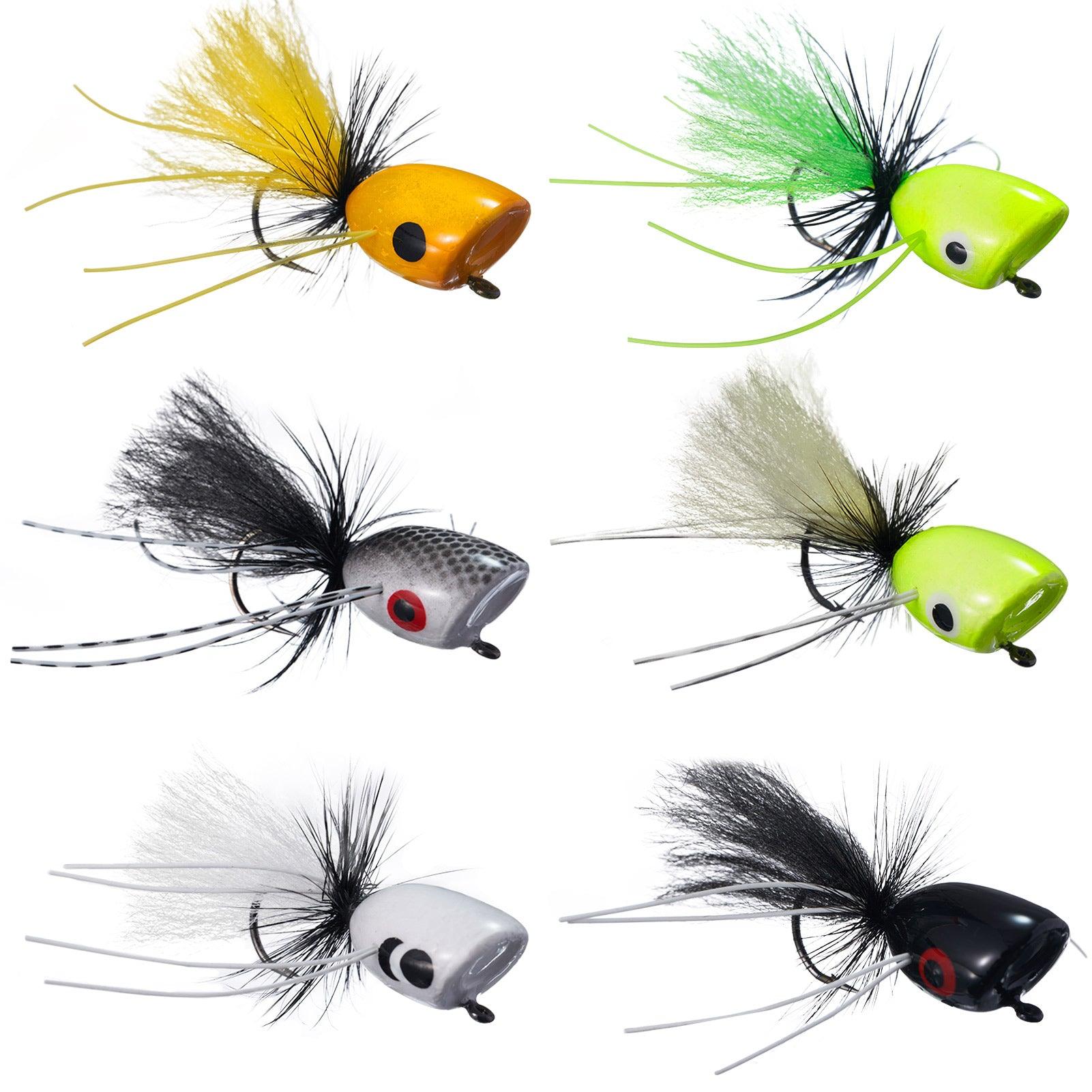 10-30pcs Fly Fishing Lures Bass Poppers Flies Topwater Trout