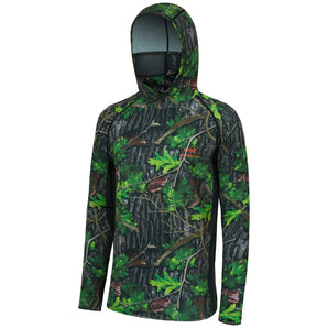 Men's UPF 50+ Long Sleeve Hunting Hoodie with Mask FS06M - Bassdash
#color_green-leaves
