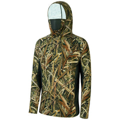 Men's UPF 50+ Long Sleeve Hunting Hoodie with Mask FS06M - Bassdash