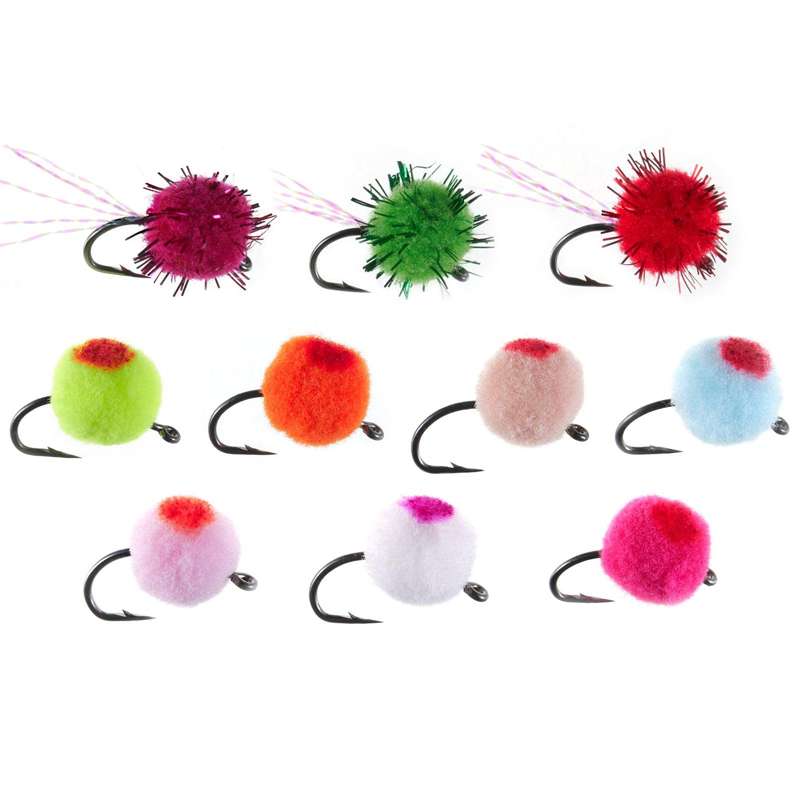 BASSDASH Fly Fishing Wet Flies Streamers Nuke Eggs for Trout Steelhead -  10pcs Egg Flies and Crystal Eggs / #6