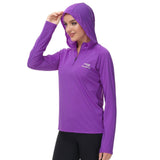 Women’s UPF 50+ Long Sleeve Hoodie Half Zip Shirt