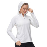 Women’s UPF 50+ Long Sleeve Hoodie Half Zip Shirt