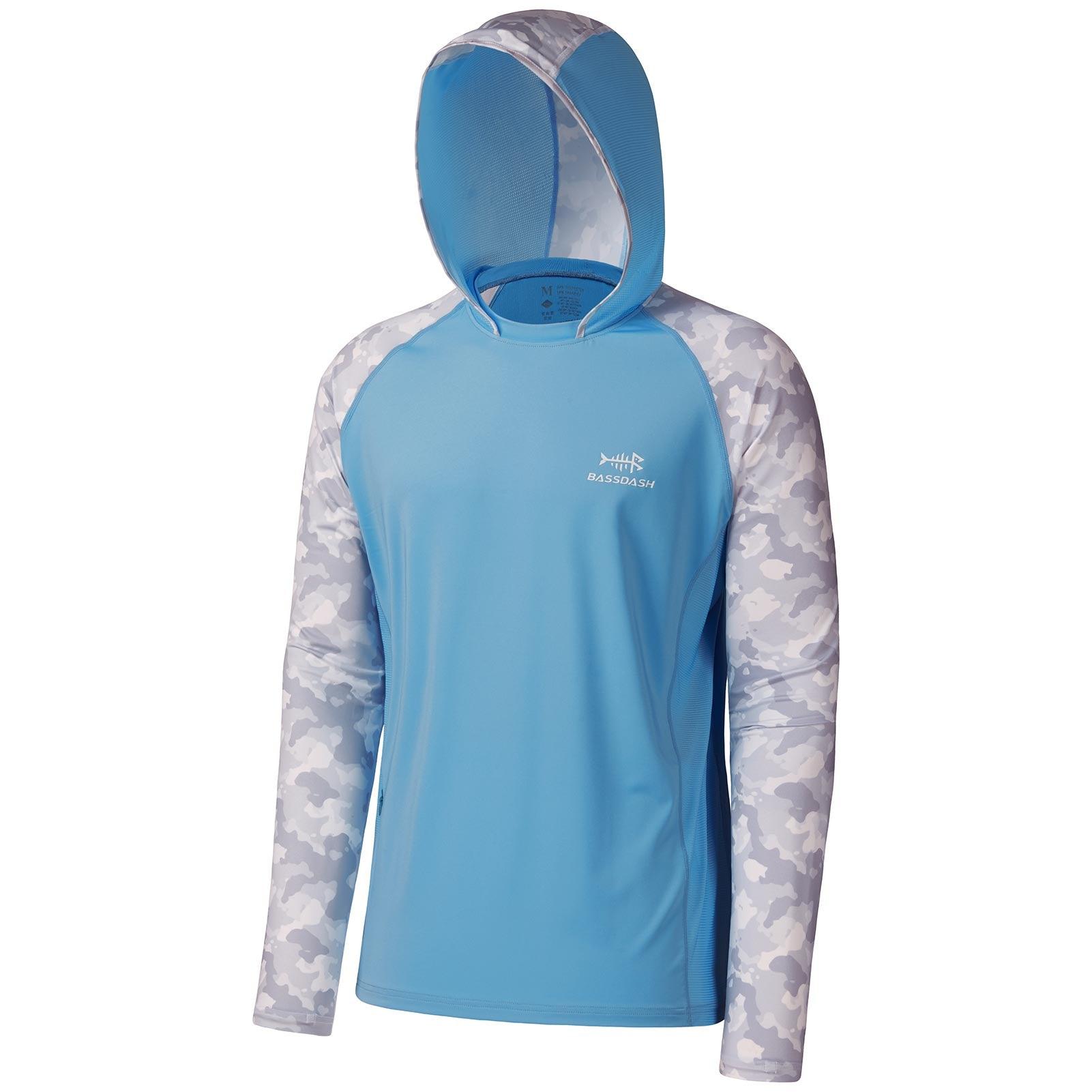 Long Sleeve Fishing Shirt with Hood | Bassdash Fishing White / Light Grey Camo / 4X-Large