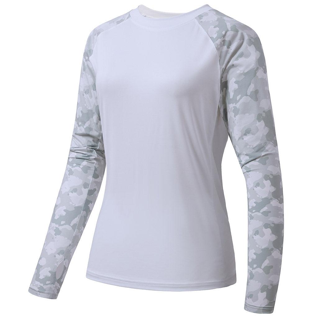 Women's Long Sleeve Fishing Shirts | Bassdash Fishing White/Light Grey Camo / L