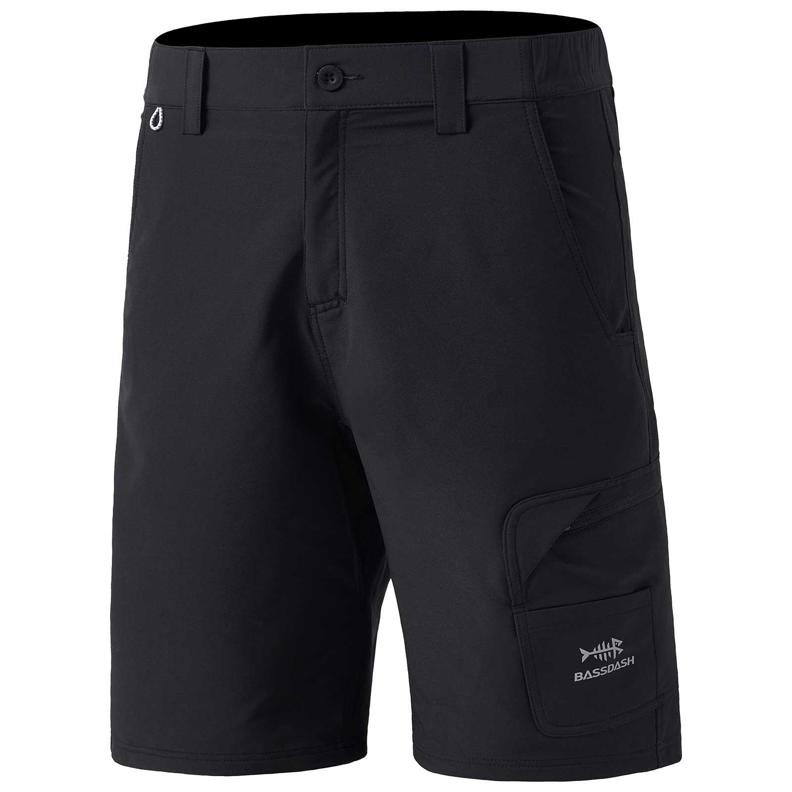 Fishing Shorts Men Surf Shorts Fishing Short Quick Dry UV UPF50 Lightweight  Hiking Sports Shorts USA Size 30-42 Color: Style 1-Black Camo, Size: S( USA  Size 32)