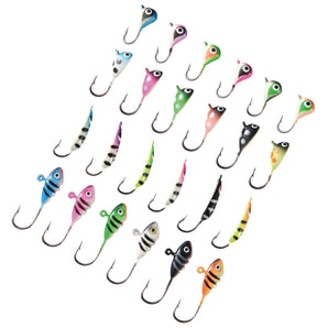 Ice Fishing Lure Kit Glowing Paint Jigs, 24pcs assorted, BI04