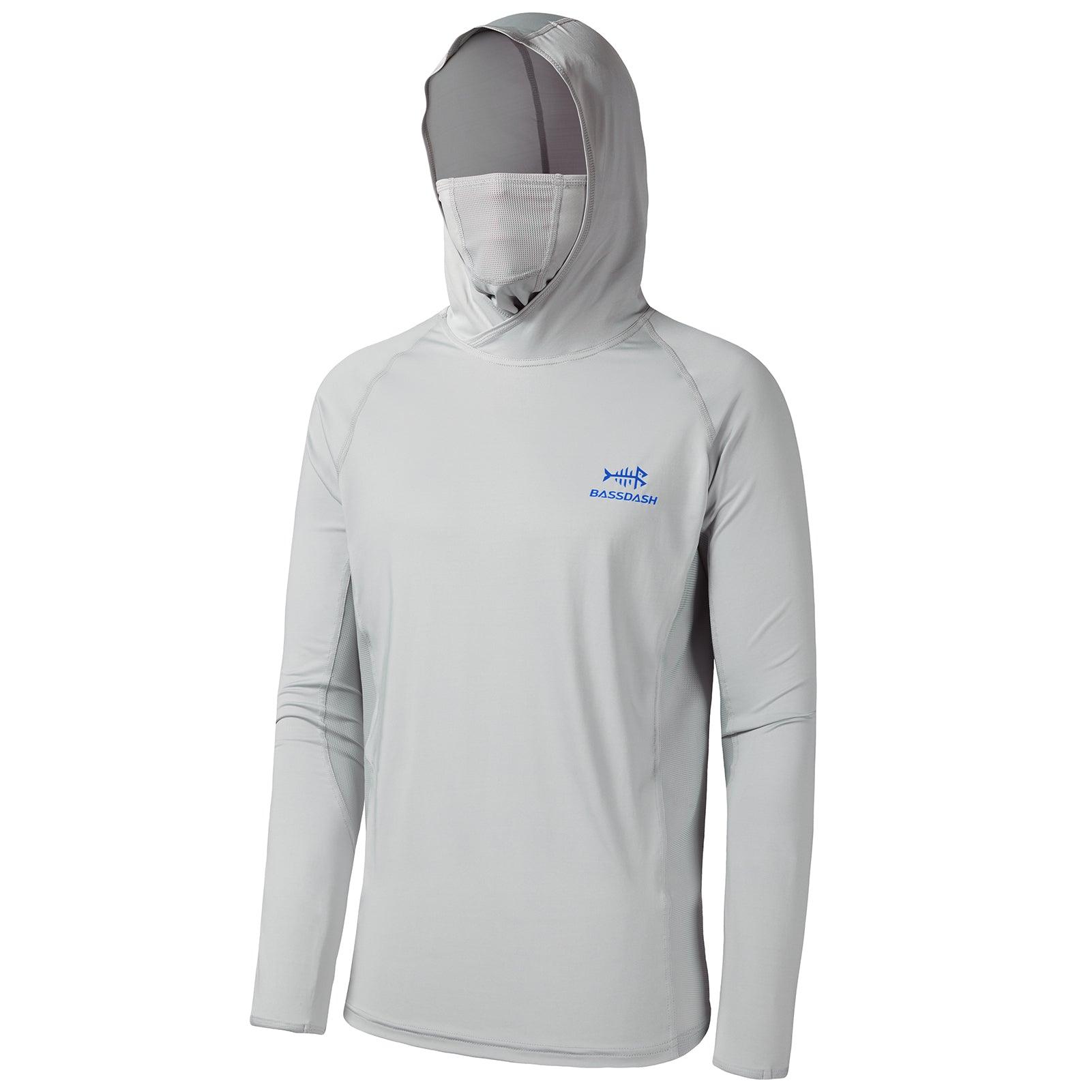 Men’s UPF 50+ Long Sleeve Fishing Hoodie with UV Neck Gaiter FS06M - Bassdash