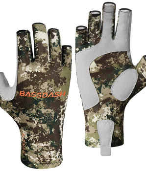 Men's Altimate UPF 50+ Sun Protection Fingerless Fishing Gloves - Bassdash