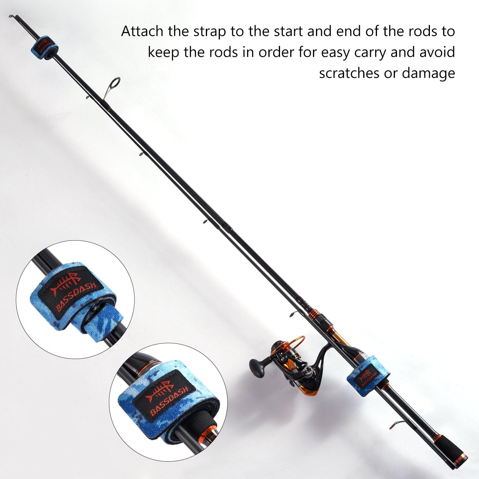 bassdash telescopic fishing rod Fishing Rod Straps 6-Pack