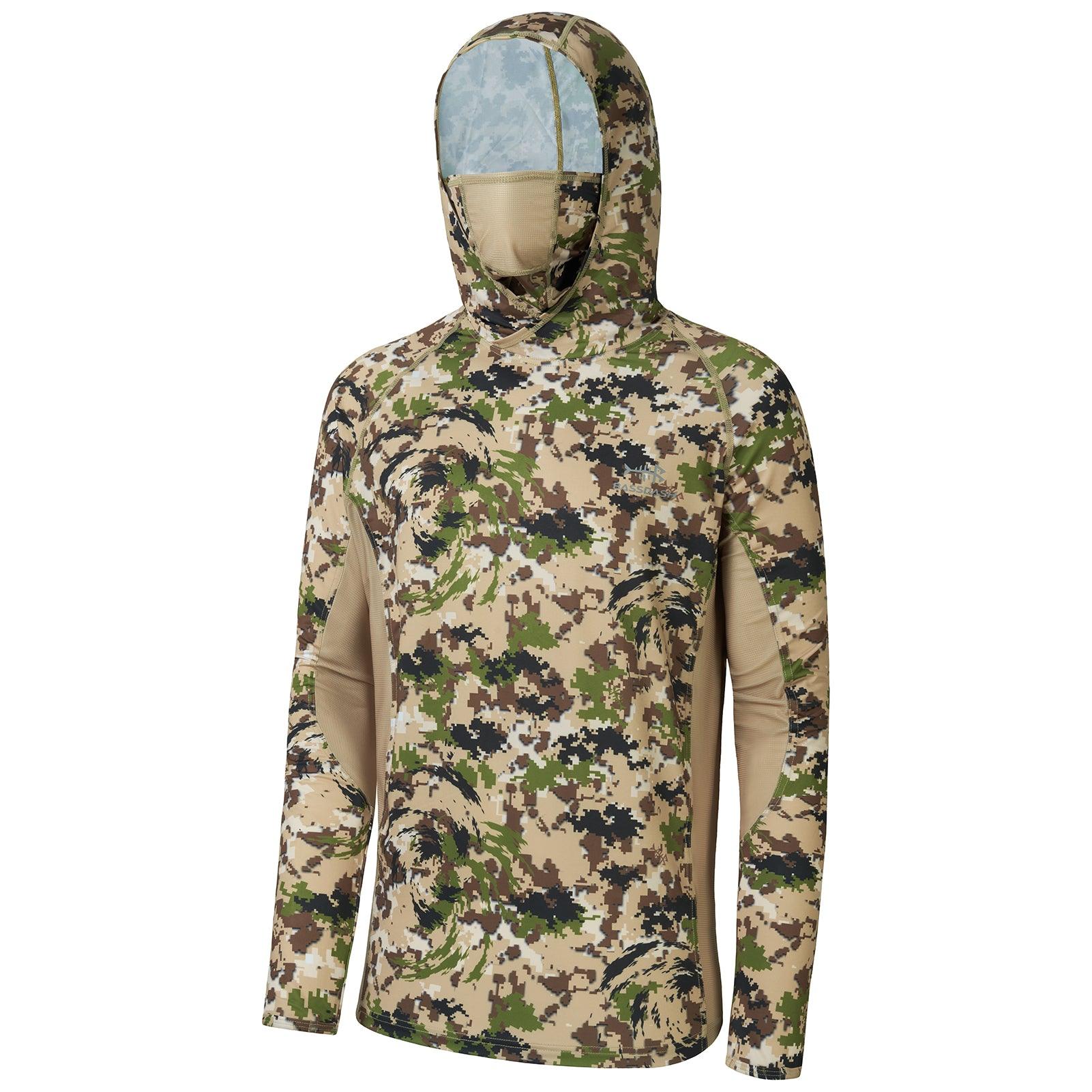 Men's UPF 50+ Long Sleeve Hunting Hoodie with Mask FS06M, Highland / X-Large