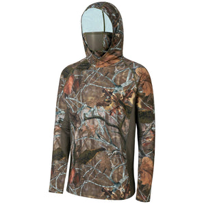 Men's UPF 50+ Long Sleeve Hunting Hoodie with Mask FS06M - Bassdash
#color_autumn-forest