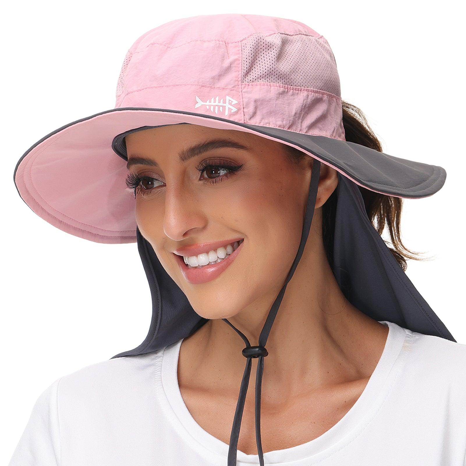 Women's Sun Hat with Ponytail Hole | Bassdash Fishing Light Pink/Dark Grey