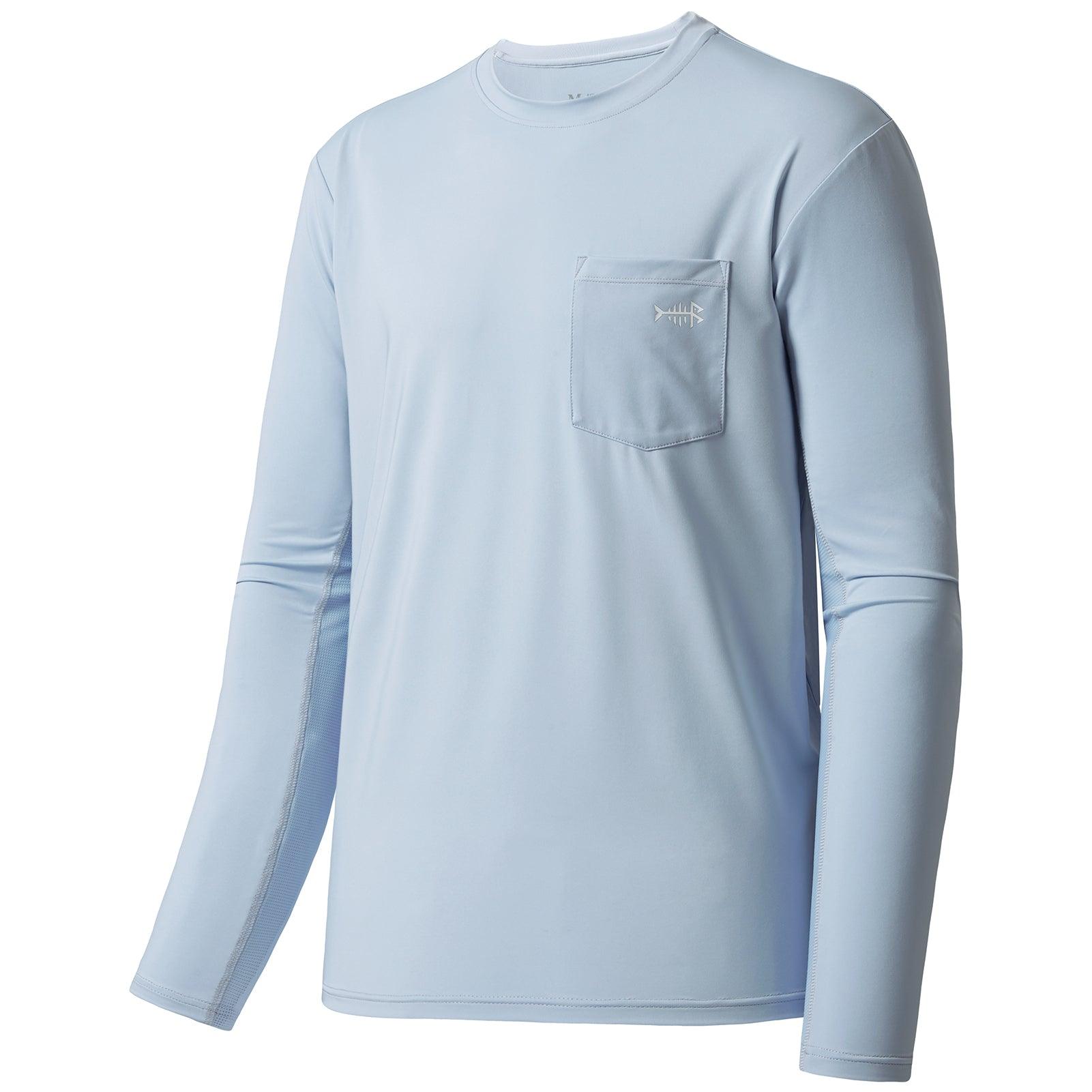 UV Long Sleeve Fishing Shirts | Bassdash Fishing Sky Blue/White Logo / 3XL