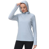 Women’s UPF 50+ Long Sleeve Hoodie Half Zip Shirt