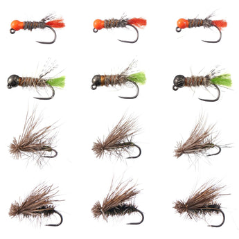 barbless trout lures 12pcs Barbless Nymphs and Dry Flies for Trout Fishing