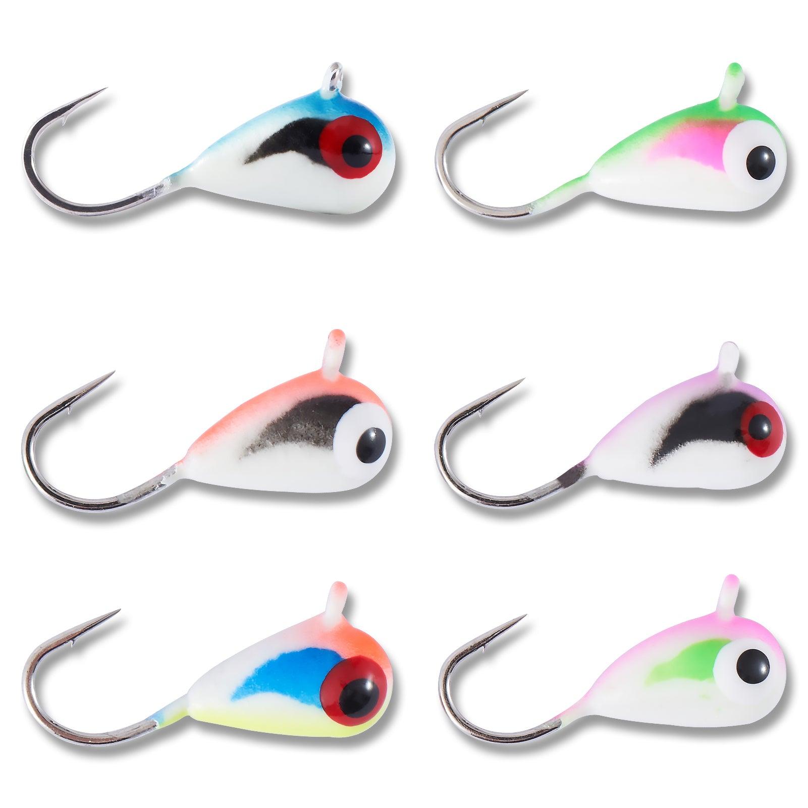 UOIENRT 6 Pcs Tungsten Jig KIT, Ultra Glow & UV Ice Fishing Jigs Lures  Trout Crappie Perch Bluegill Bass Whitefish Walleye, 5mm & 7mm, Jigs -   Canada