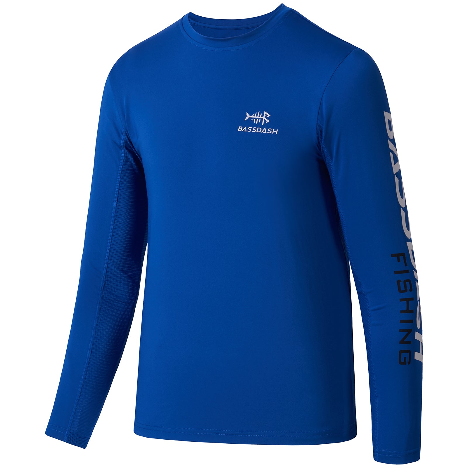 Bassdash UPF 50+ Youth Fishing Shirt Long Sleeve Performance UV Protection Shirt for Boys Girls Royal Blue/Orange Logo / L