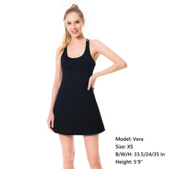 Women's UPF 50+ Tennis Dress with shorts LB06W - Bassdash