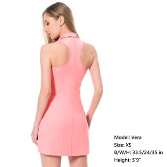 Women's UPF 50+ Polo Tennis Dress LB07W - Bassdash