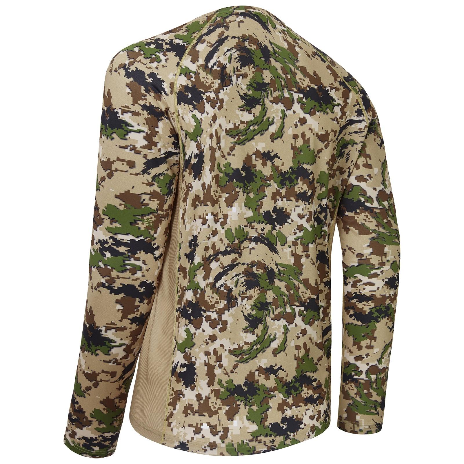 Men's UPF 50+ Camo Long Sleeve Hunting Shirt FS13M, Tree trunk / L