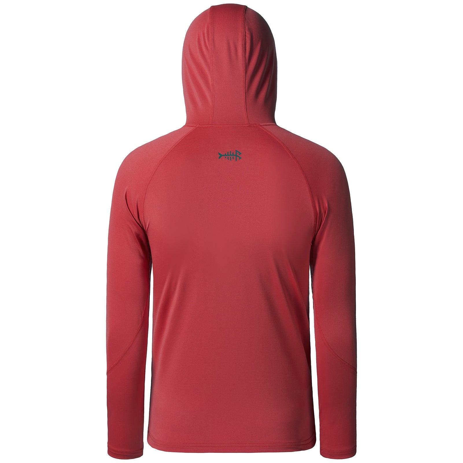 Youth UPF50+ Long Sleeve Fishing Hoodie Shirt FS03Y, Watermelon Red / Large