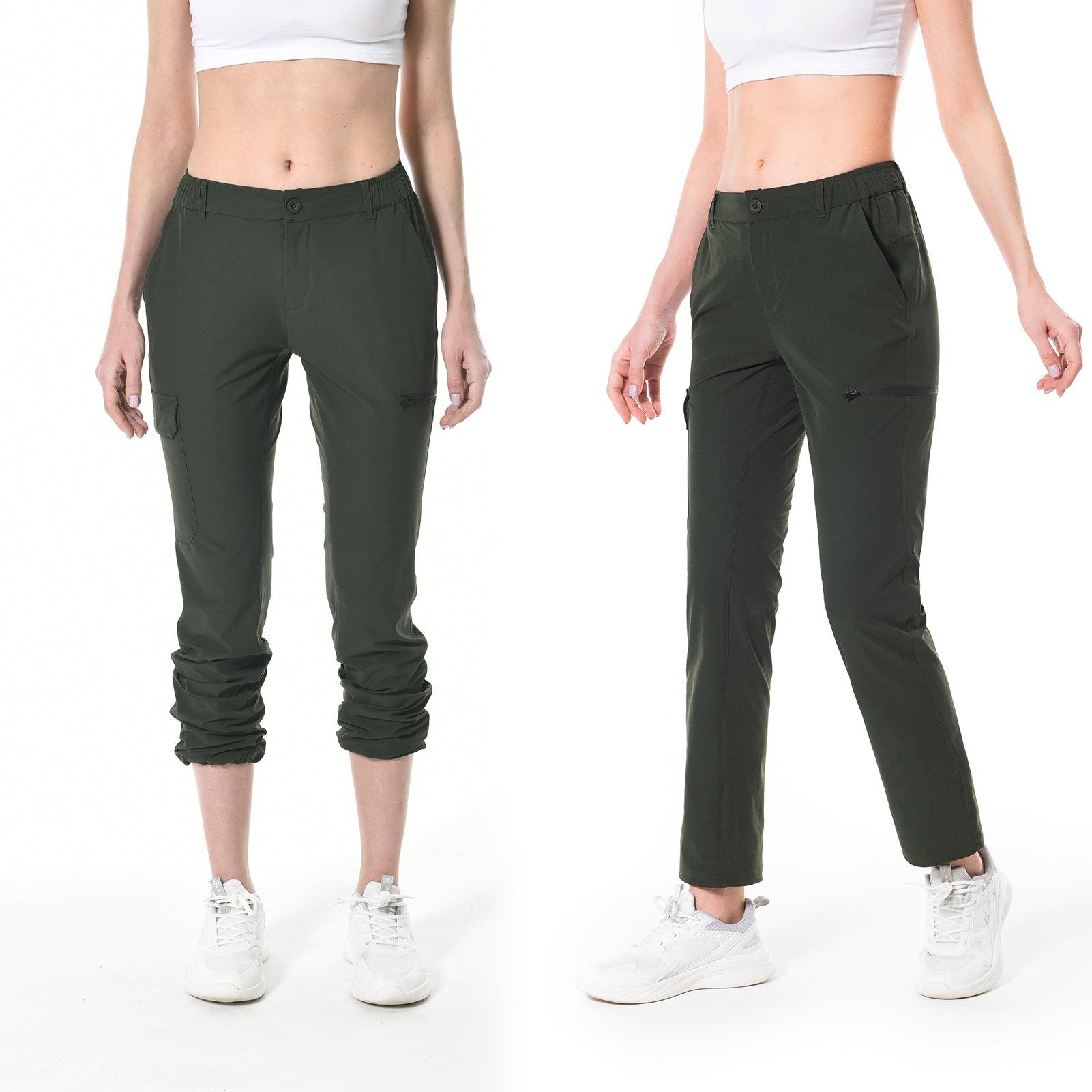  Green Plaid Cargo Pants Womens Joggers Hiking Pants