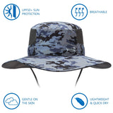 Unisex UPF 50+ Wide Brim Bucket Hat with Detachable Neck Flap FH02