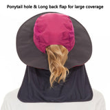 Women's UPF 50+ Sun Hat with Ponytail Hole Neck Flap FH05W