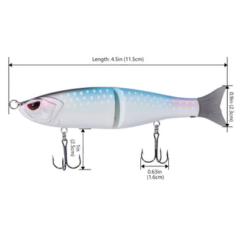 SwimShad Glide Baits Single-Jointed Hard Fishing Lure - Bassdash