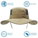 Unisex UPF 50+ Wide Brim Bucket Hat with Detachable Neck Flap FH02