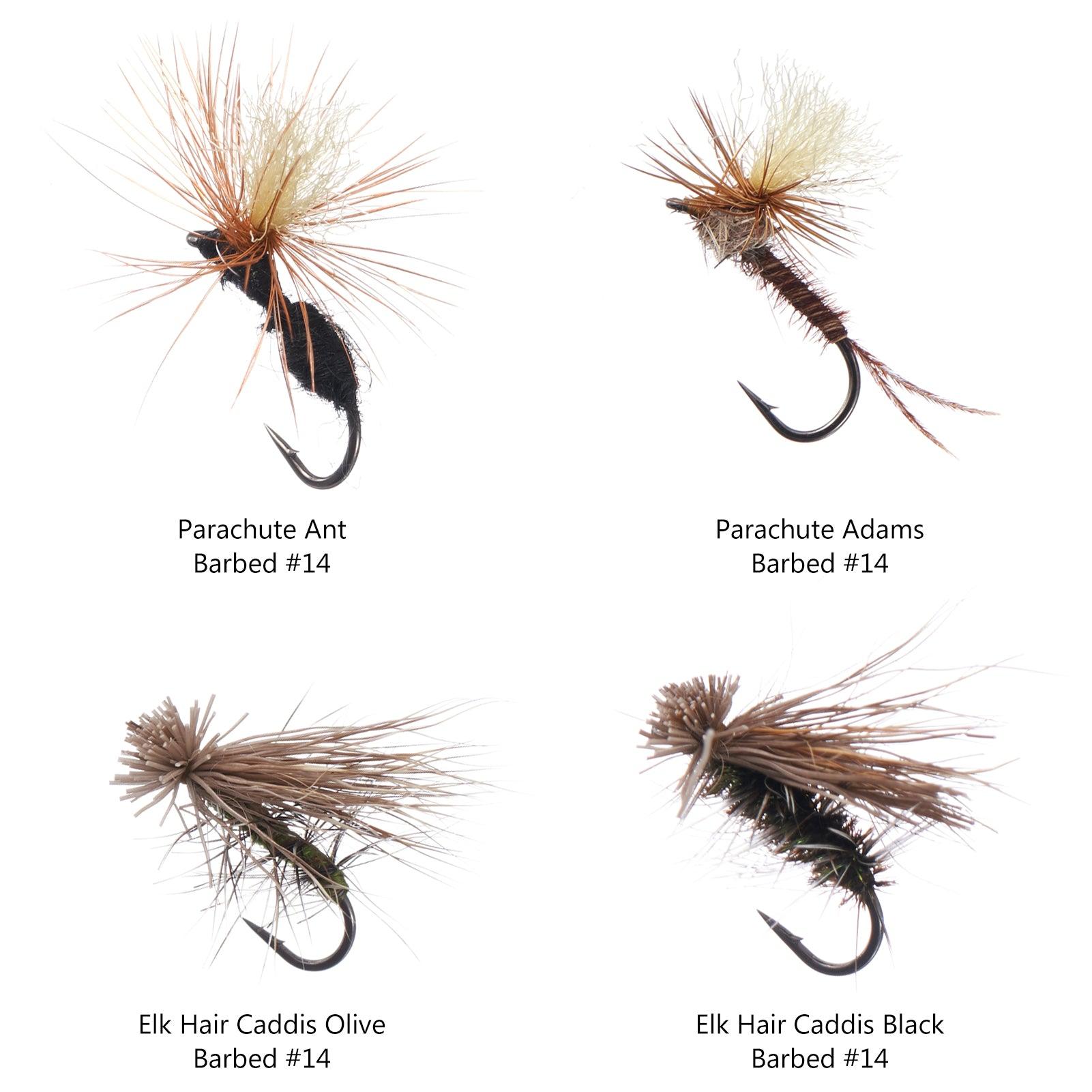 12pcs Barbed Dry Flies for Trout Fishing